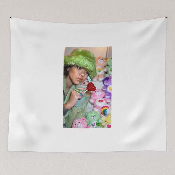 Item preview, Rihanna - Y2K Fuzzy Green Hat & Nostalgic Pastel Bears designed and sold by y2kponyclub.