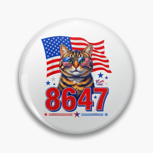 Item preview, 8647 cat patriotic 86 47 funny cat usa flag sunglasses designed and sold by 3INEKMIZAN.