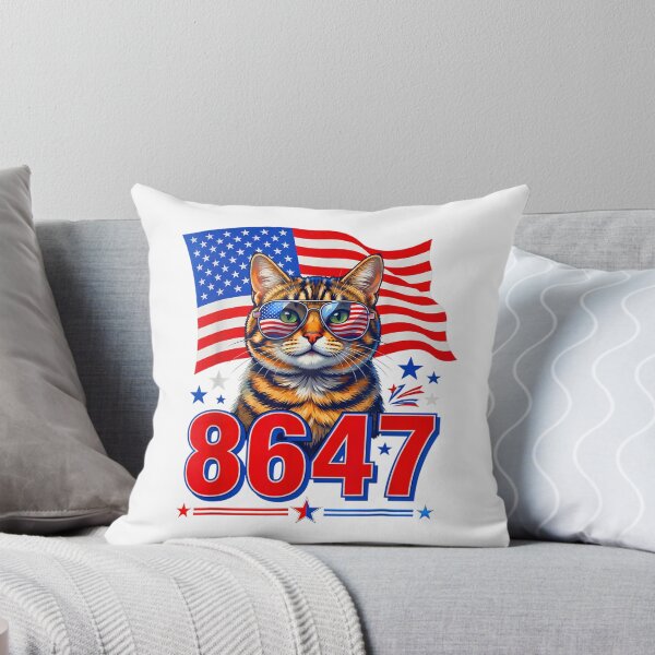 Item preview, 8647 cat patriotic 86 47 funny cat usa flag sunglasses designed and sold by 3INEKMIZAN.
