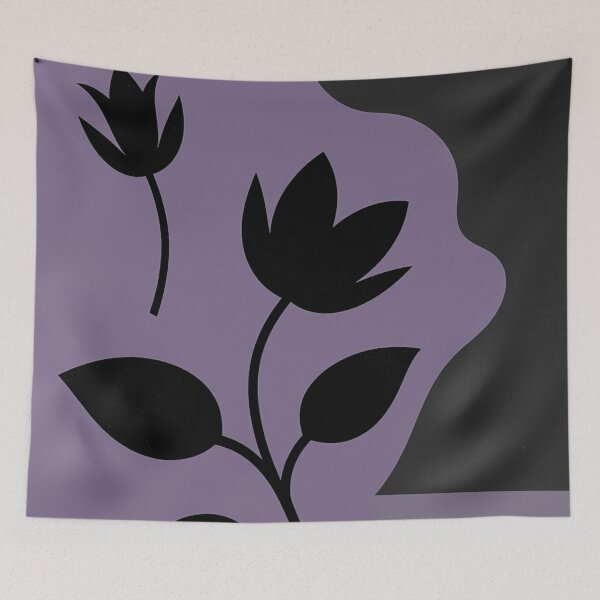 Item preview, Modern Purple Mist Floral Silhouette designed and sold by joycrysstudio.