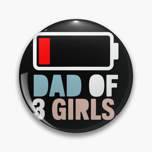 Item preview, Funny Dad of 3 Girls Low Battery Tired Father designed and sold by QuiteOrbit.