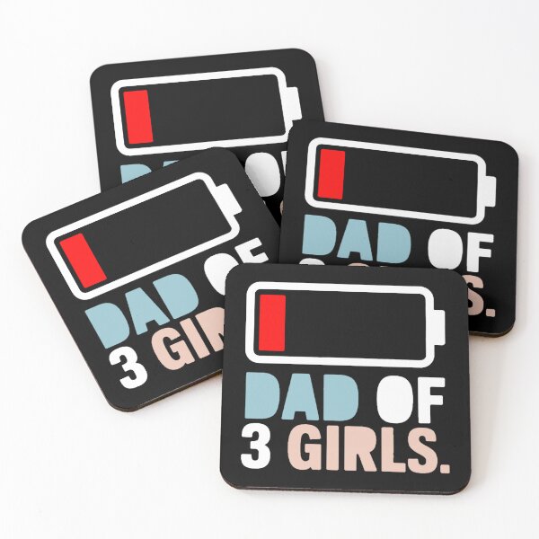 Item preview, Funny Dad of 3 Girls Low Battery Tired Father designed and sold by QuiteOrbit.