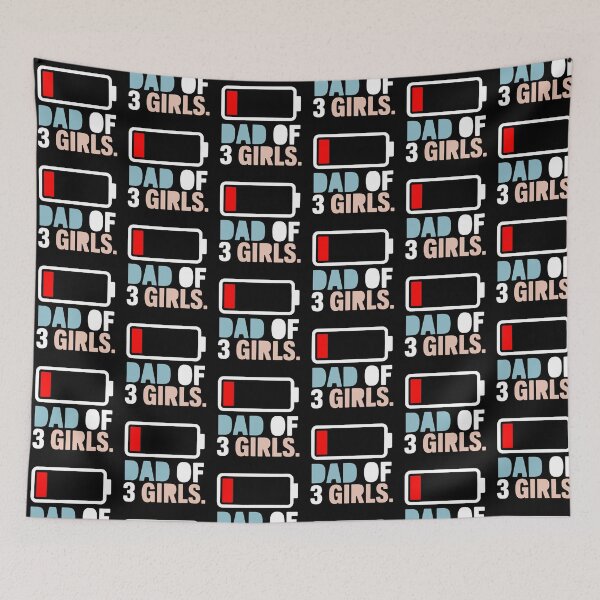 Item preview, Funny Dad of 3 Girls Low Battery Tired Father designed and sold by QuiteOrbit.