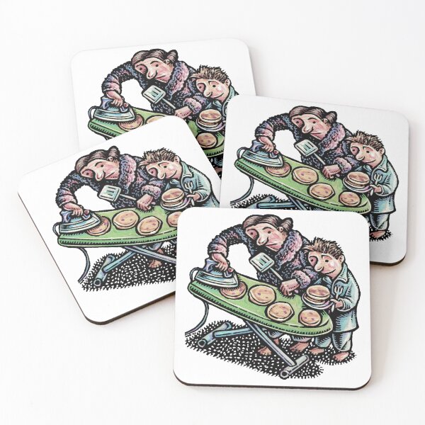 Item preview, mother irons pancakes on an ironing board for her son designed and sold by LisaHaney.
