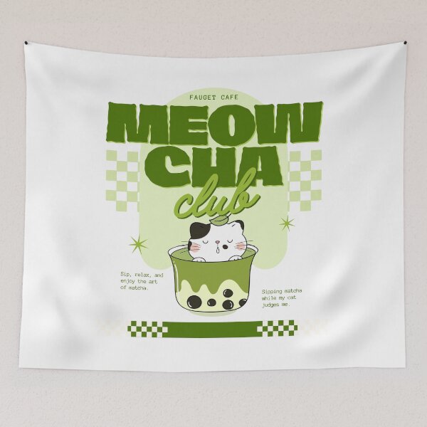 Item preview, Meowcha Club Funny Matcha Club designed and sold by thebest-2studio.