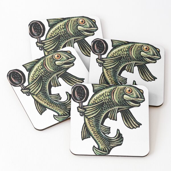 Item preview, green fish holding a frying pan designed and sold by LisaHaney.