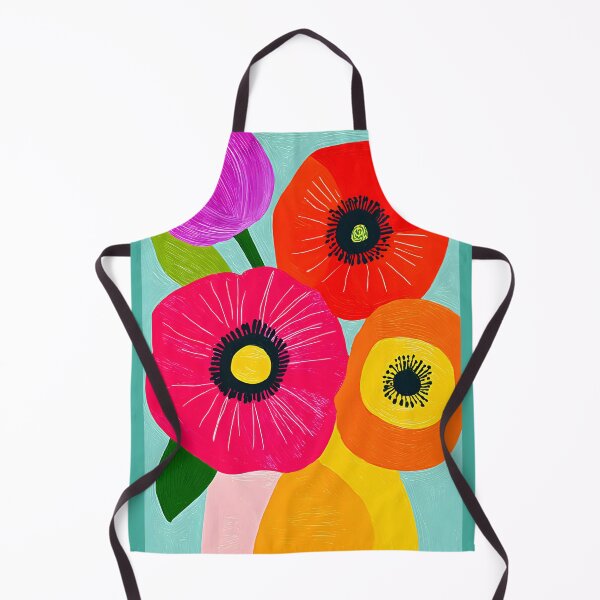 Item preview, Warm Tone Botanical Flowers - Colorful Floral Array on Light Blue Background with Bold Petals  designed and sold by OlfactoART Studio.