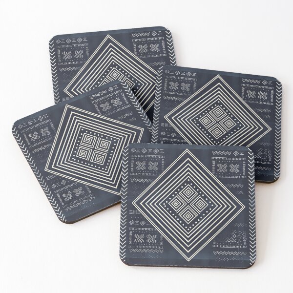Item preview, Indigo Mudcloth Tribal Diamond Art Illustration designed and sold by arteresting-art.