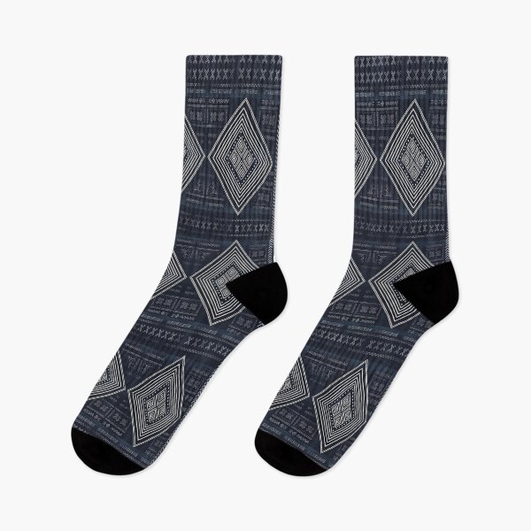 Item preview, Indigo Mudcloth Tribal Diamond Art Illustration designed and sold by arteresting-art.