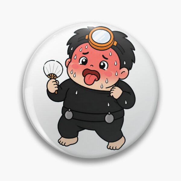 Item preview, KOREA HAENAM - Cute Chibi Character Summer Heat Sweating Sticker designed and sold by KOREA-HAENAM.
