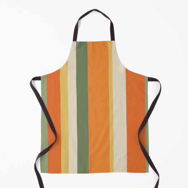 Item preview, Vintage Minimal Stripes in Retro Olive Sage and Orange designed and sold by kierkegaard.