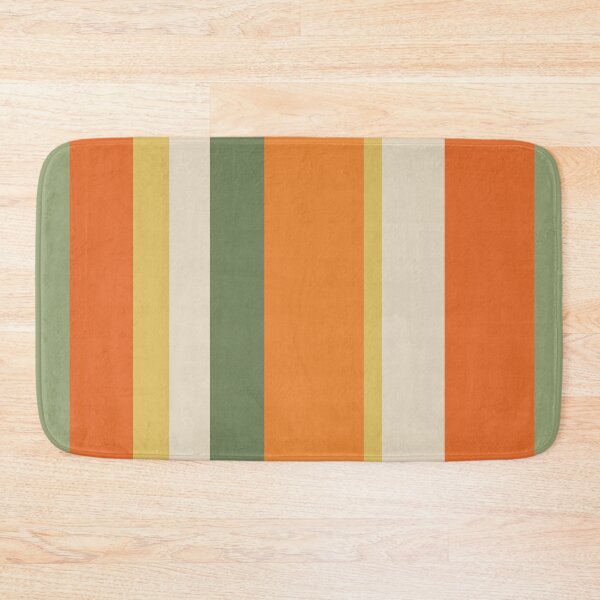 Item preview, Vintage Minimal Stripes in Retro Olive Sage and Orange designed and sold by kierkegaard.