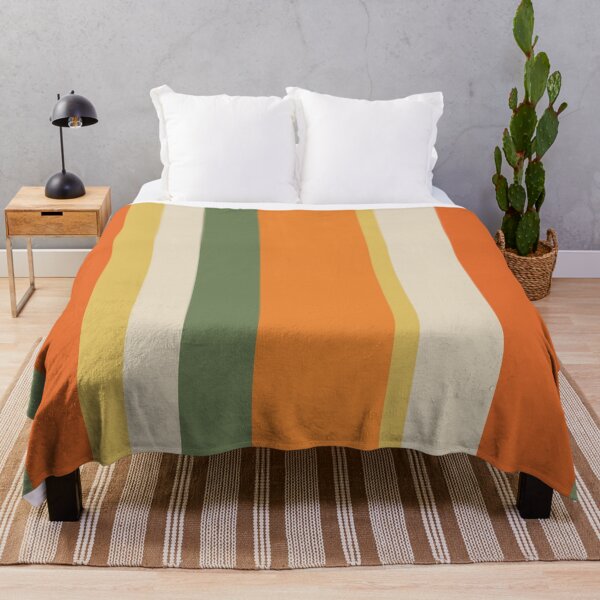 Item preview, Vintage Minimal Stripes in Retro Olive Sage and Orange designed and sold by kierkegaard.