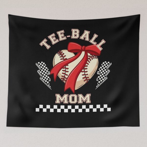 Item preview, Cute Tee Ball Mom Baseball Bow Shirt designed and sold by LashondaGreen89.