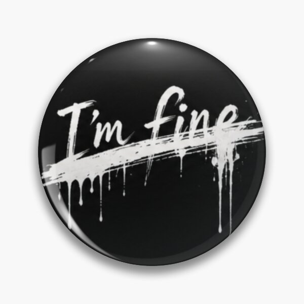 Item preview, I'm Fine – Crossed Out Ink Brush Lettering designed and sold by WaInkArt.