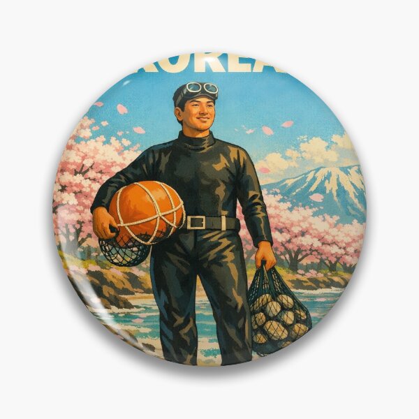 Item preview, KOREA HAENAM - Cherry Blossom Spring Dive Jeju Island Hallasan Retro Vintage Poster designed and sold by KOREA-HAENAM.