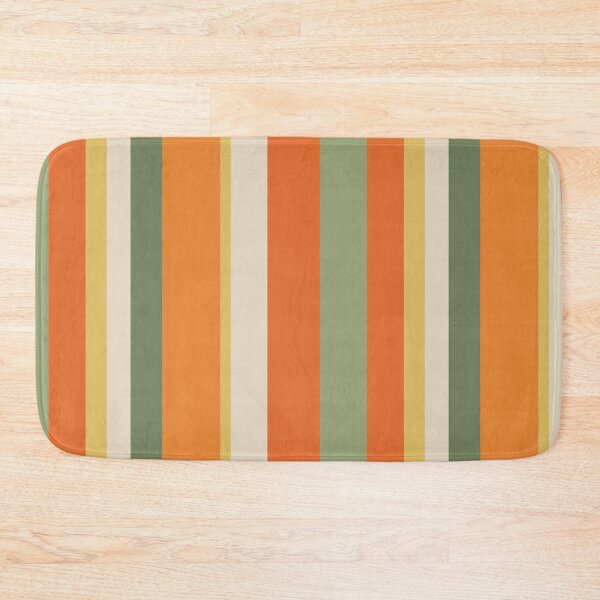 Item preview, Vintage Minimal Stripes Vertical Pattern in Retro Olive Sage and Orange designed and sold by kierkegaard.