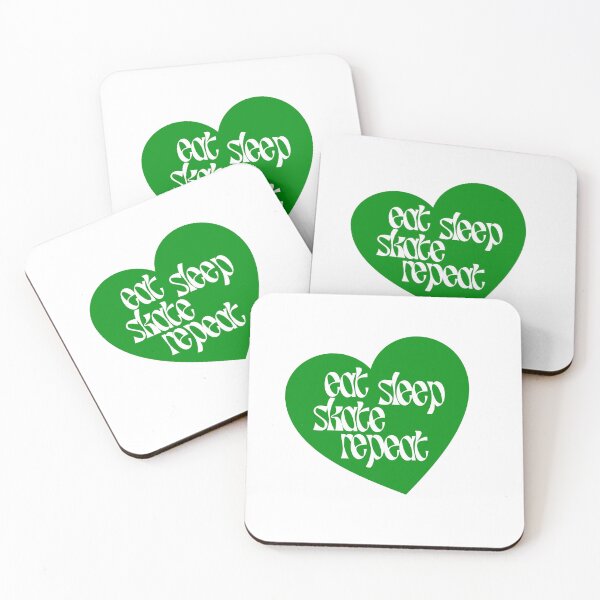 Item preview, eat sleep skate repeat heart (green) designed and sold by zsasstuff.