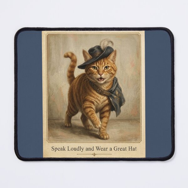 Item preview, Speak Loudly and Wear a Great Hat: Cat Musketeer Art designed and sold by fruitfuLIFEstudio.