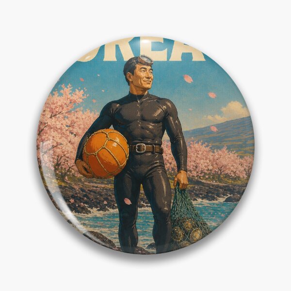 Item preview, KOREA HAENAM - Spring Cherry Blossom Season Jeju Island Retro Vintage Poster designed and sold by KOREA-HAENAM.