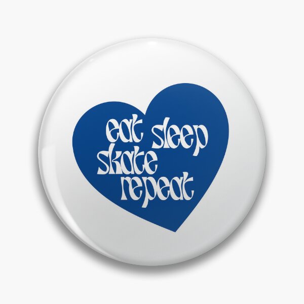 Item preview, eat sleep skate repeat heart (blue) designed and sold by zsasstuff.