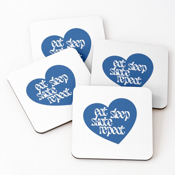 Item preview, eat sleep skate repeat heart (blue) designed and sold by zsasstuff.