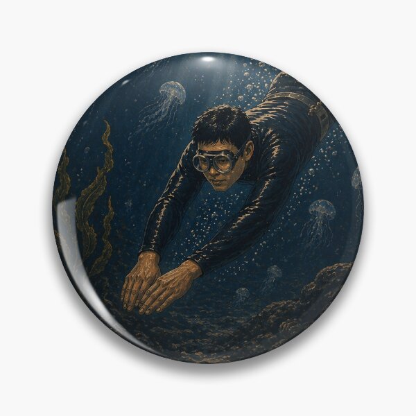 Item preview, KOREA HAENAM - Full Moon Night Dive Jeju Island Retro Vintage Poster designed and sold by KOREA-HAENAM.