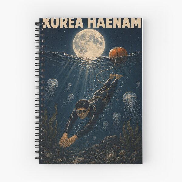 Item preview, KOREA HAENAM - Full Moon Night Dive Jeju Island Retro Vintage Poster designed and sold by KOREA-HAENAM.