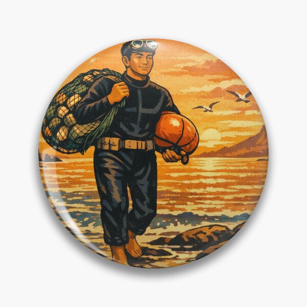 Item preview, KOREA HAENAM - Triumphant Return to Jeju Shore Golden Sunset Retro Vintage Poster designed and sold by KOREA-HAENAM.