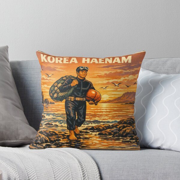 Item preview, KOREA HAENAM - Triumphant Return to Jeju Shore Golden Sunset Retro Vintage Poster designed and sold by KOREA-HAENAM.