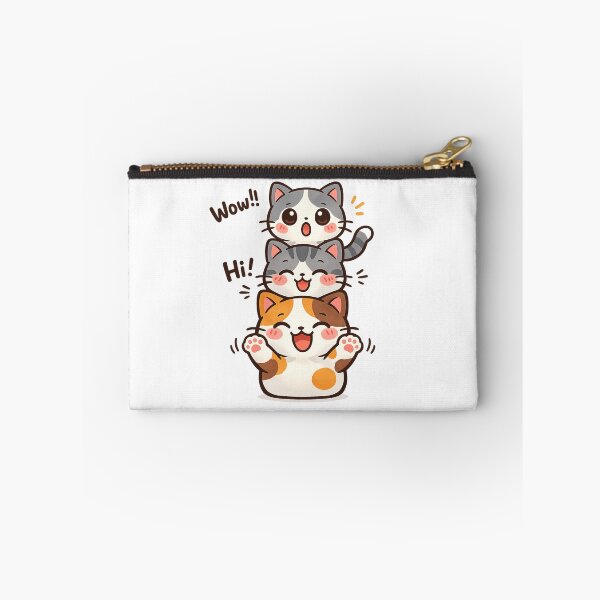Item preview, Three Happy Cats Stack - Funny Kawaii Kitten Art designed and sold by Oddifys.