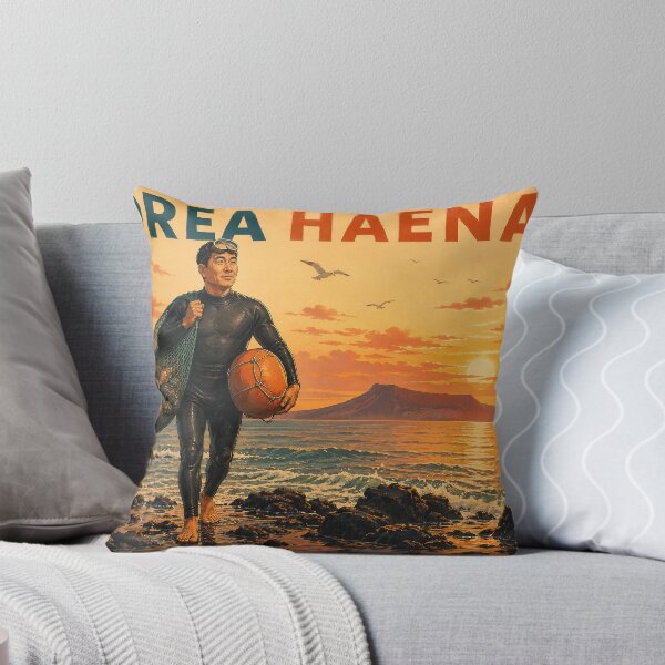 Item preview, KOREA HAENAM - Sea Diver Returns Home at Sunset Jeju Island Retro Vintage Poster designed and sold by KOREA-HAENAM.