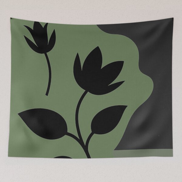 Item preview, Modern Sage Green Floral Silhouette designed and sold by joycrysstudio.