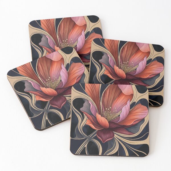 Item preview, Elegant Flowing Crimson Flower Poster designed and sold by STTrillionTEES.