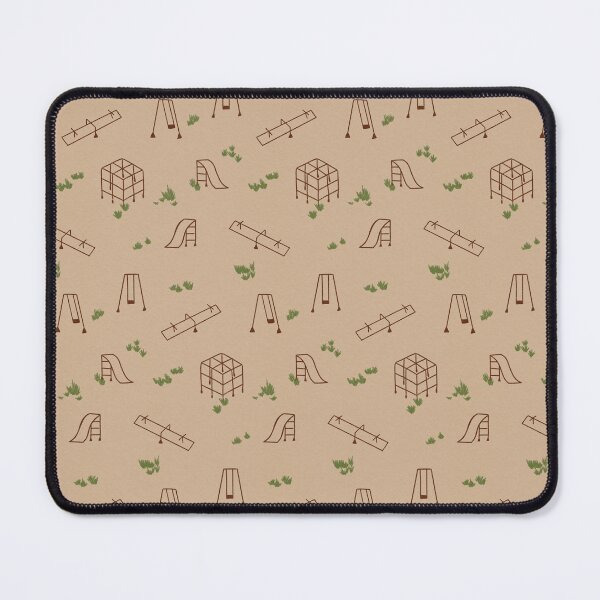 Item preview, Vintage Earth Tone Playground Pattern Brown Slides and Swings Khaki Kids Art designed and sold by studiomamabara.