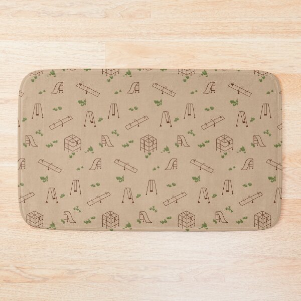Item preview, Vintage Earth Tone Playground Pattern Brown Slides and Swings Khaki Kids Art designed and sold by studiomamabara.