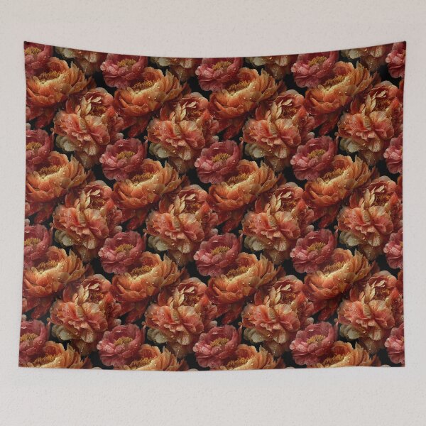 Item preview, Moody Terracotta Peonies with Water Droplets designed and sold by Prismatect.