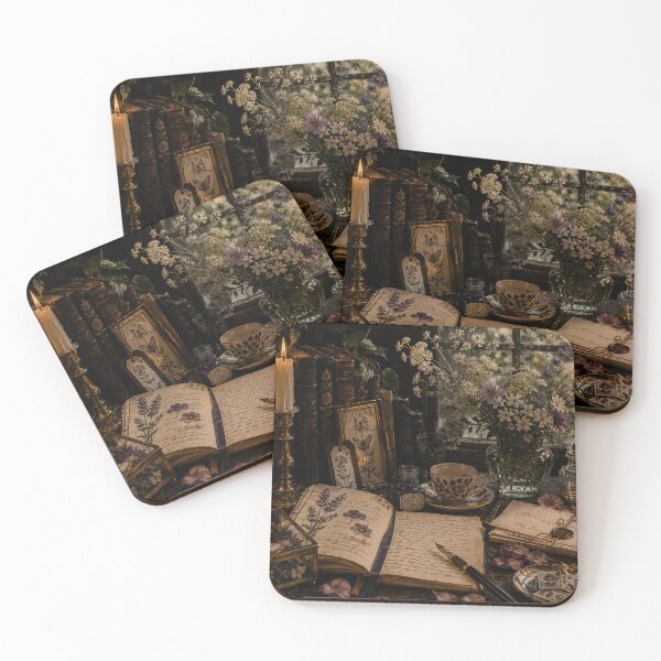 Item preview, Cottagecore Writers Desk - Candlelit Journal & Pressed Flowers designed and sold by MeanPanduh.