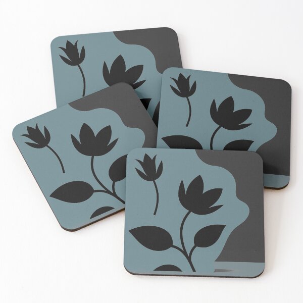 Item preview, Modern Slate Blue Floral Silhouette designed and sold by joycrysstudio.