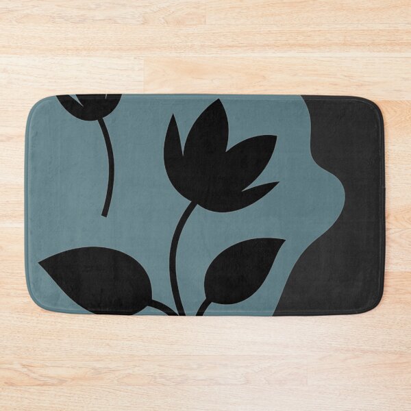 Item preview, Modern Slate Blue Floral Silhouette designed and sold by joycrysstudio.