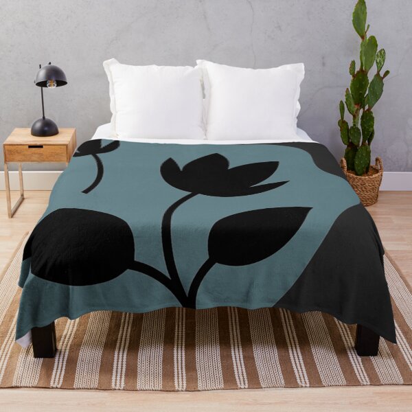 Item preview, Modern Slate Blue Floral Silhouette designed and sold by joycrysstudio.