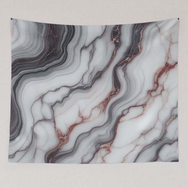 Item preview, White Marble Vein Abstract Stone Pattern for Minimalist Interior Lovers designed and sold by WildStroke.