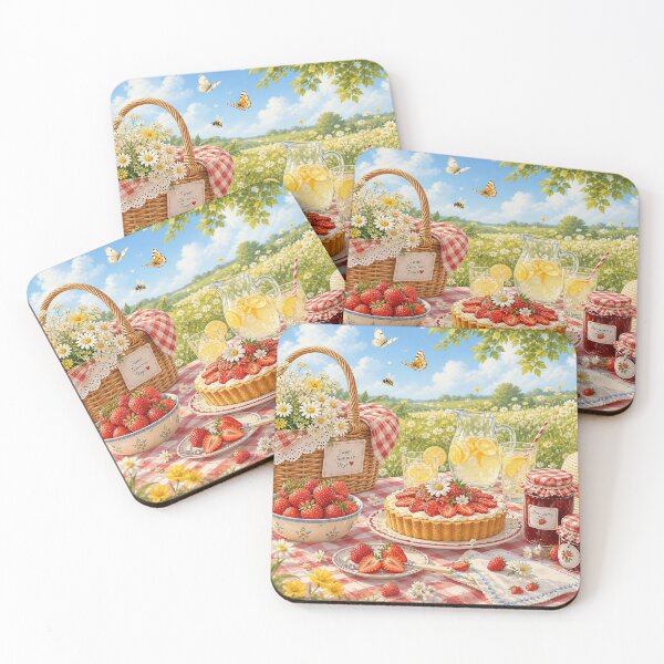 Item preview, Sweet Summer Days - Strawberry Picnic Cottagecore Art designed and sold by PixelPanduh.