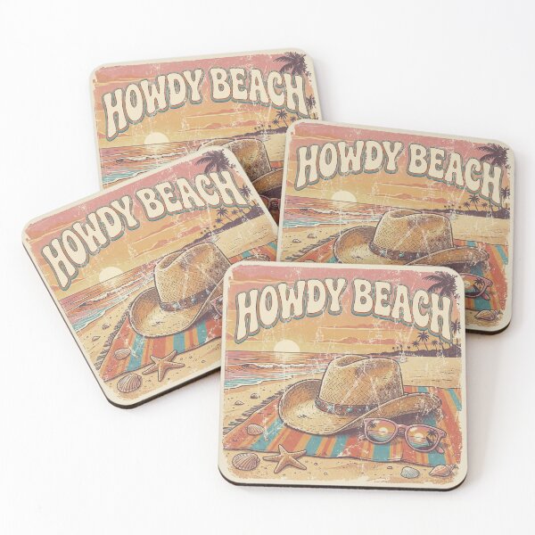 Item preview, Howdy Beach Retro Coastal Cowboy Sunset. designed and sold by EunsooLee.