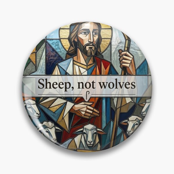 Item preview, Modern Stained Glass Jesus Shepherd Christian Graphic designed and sold by ZZ-designzz.