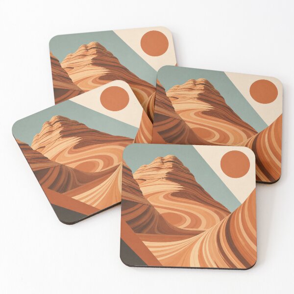 Item preview, The Wave Arizona Abstract Desert Poster | Retro Sandstone Landscape Art Print designed and sold by SimplyJasper.