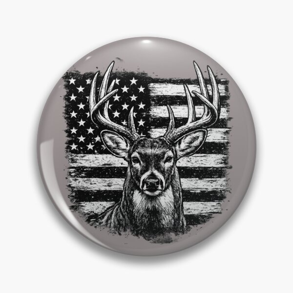 Item preview, Beautiful Whitetail buck with American flag designed and sold by New2UDesigns.