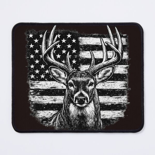 Item preview, Beautiful Whitetail buck with American flag designed and sold by New2UDesigns.