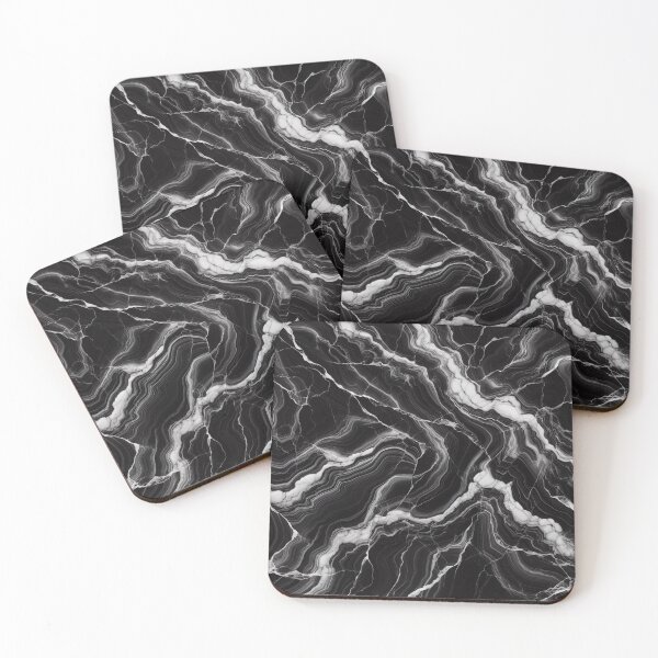 Item preview, Black Marble Vein Abstract Pattern for Dark Aesthetic Fans designed and sold by WildStroke.