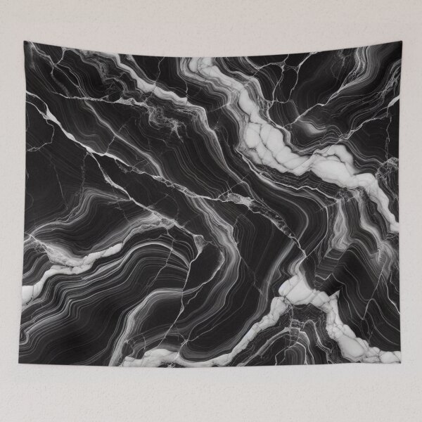 Item preview, Black Marble Vein Abstract Pattern for Dark Aesthetic Fans designed and sold by WildStroke.